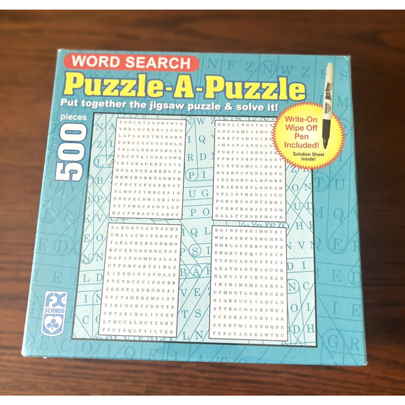 New Word Search Puzzle A Puzzle 500 piece Jigsaw Write on and Wipe off SCHMID - Picture 1 of 7
